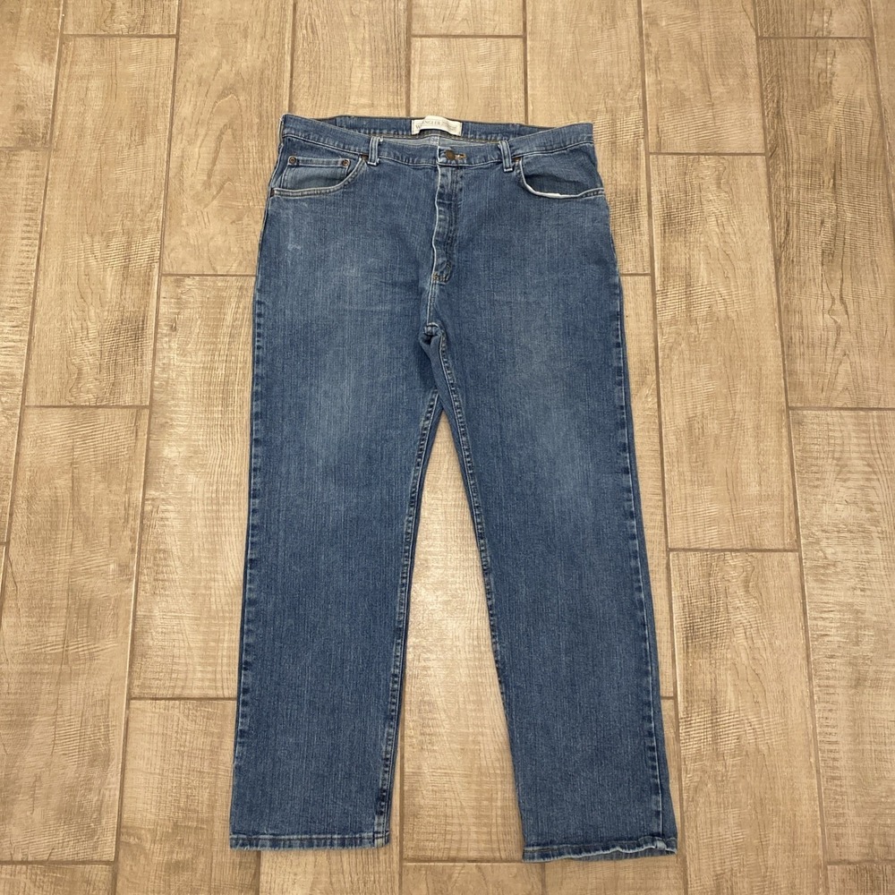 Wrangler Advance Comfort Jeans Men Blue Denim 38x30 Regular Fit Boot Cut Cowboy
